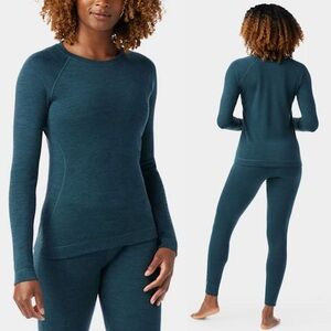 smartwool Classic Thermal Merino Base Layer Crew twilight blue heather Size XS